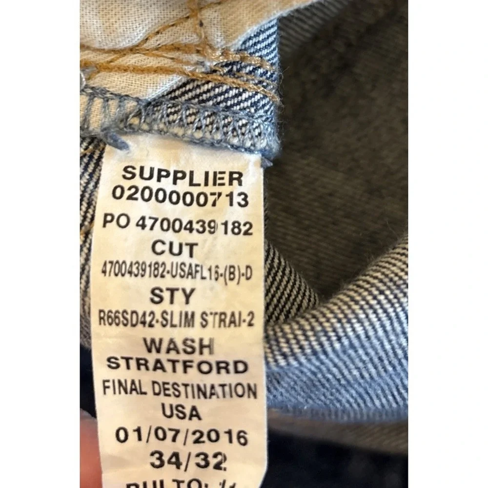 Polo Ralph Lauren 381 Mens 34x32 Dark Blue Jeans Distress Cotton Denim Nice Fade